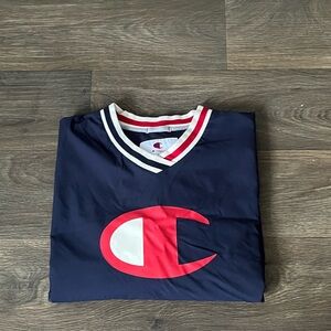 Champion Dark Blue Tee with Red Emblem